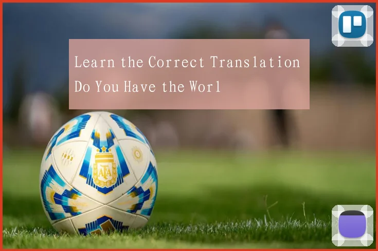 Learn the Correct Translation Do You Have the Worl